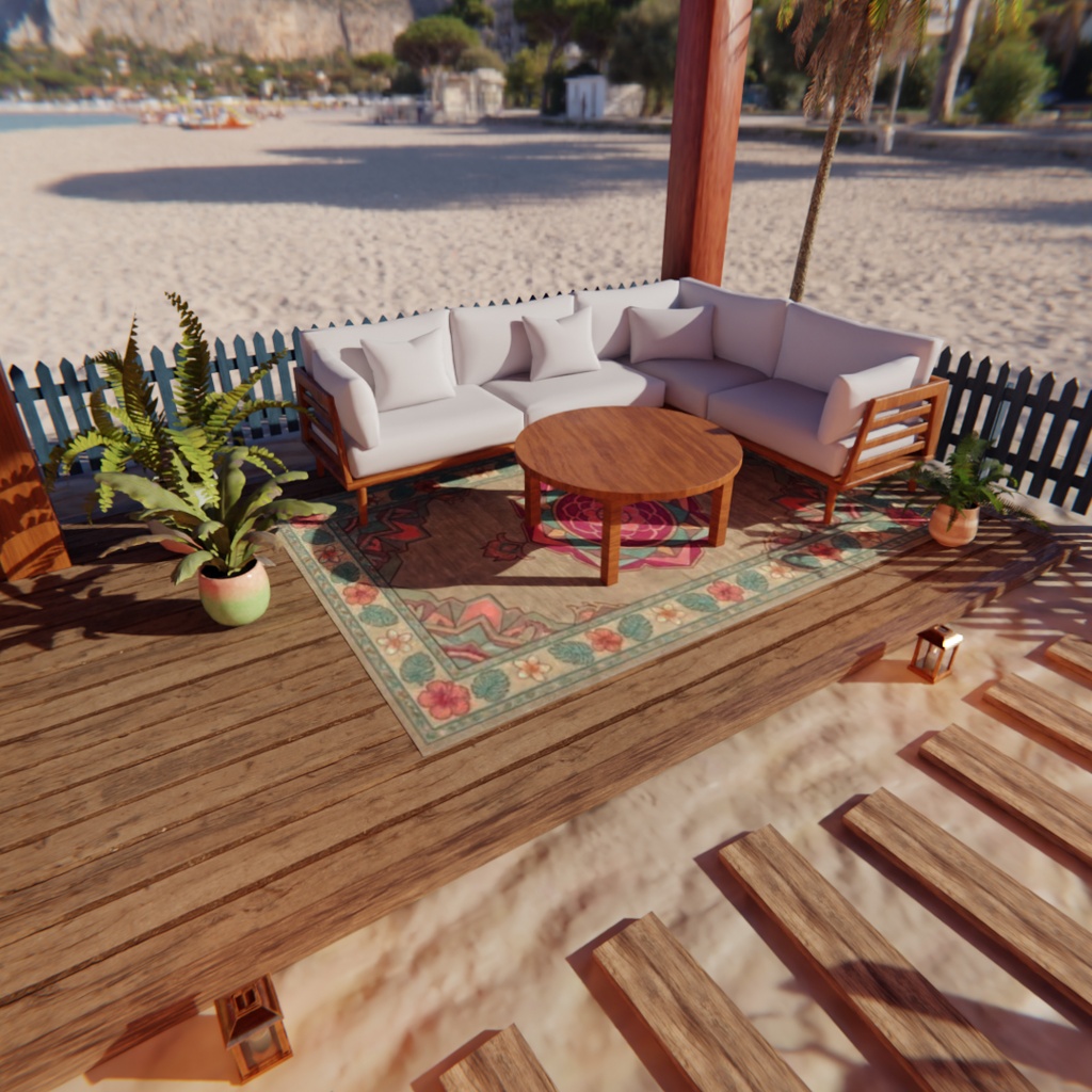 【Blender】ビーチリゾート ラウンジ Summer Paradise Lounge