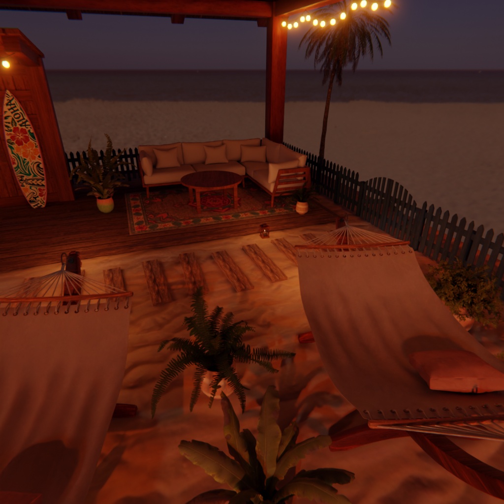 【Blender】ビーチリゾート ラウンジ Summer Paradise Lounge