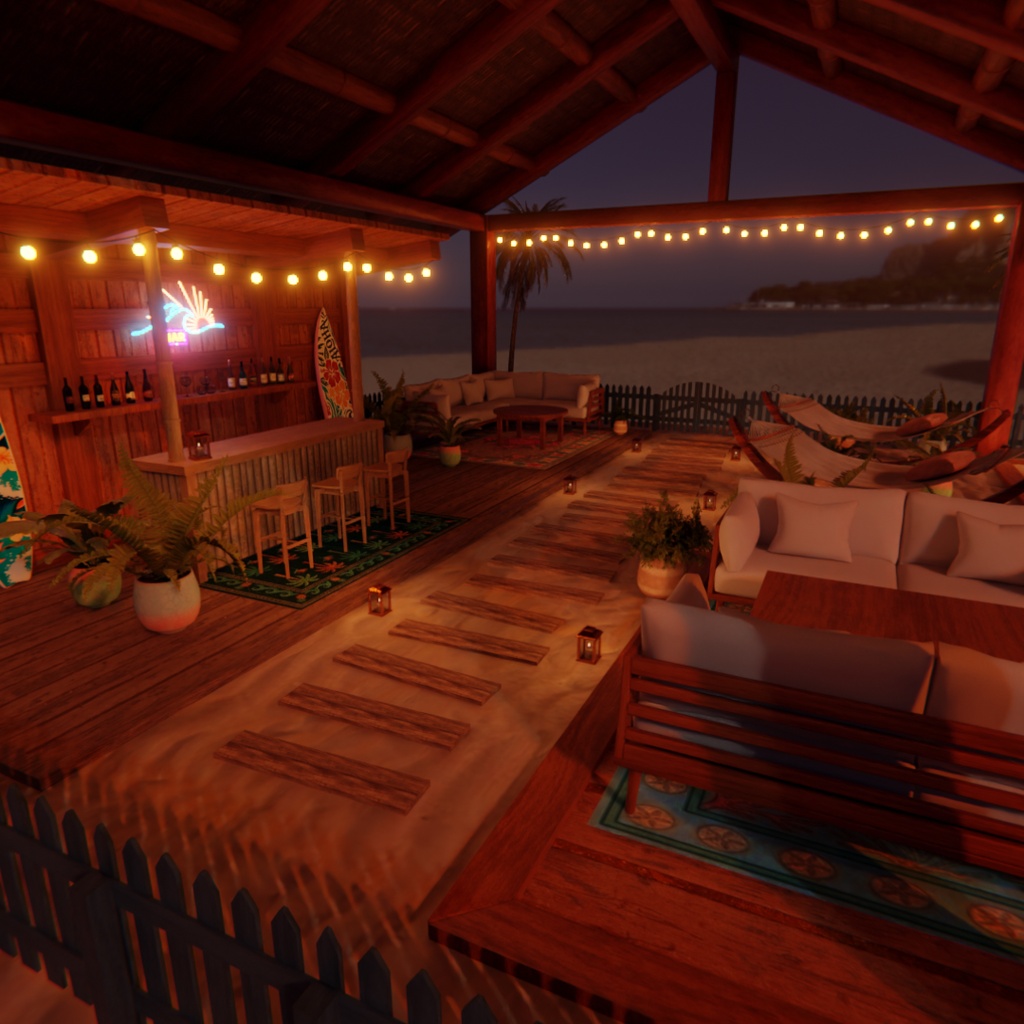 【Blender】ビーチリゾート ラウンジ Summer Paradise Lounge