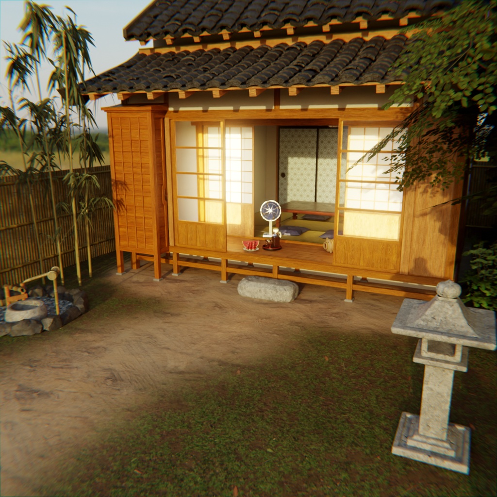 【Blender】田舎の縁側 Nostalgic Japanese Engawa