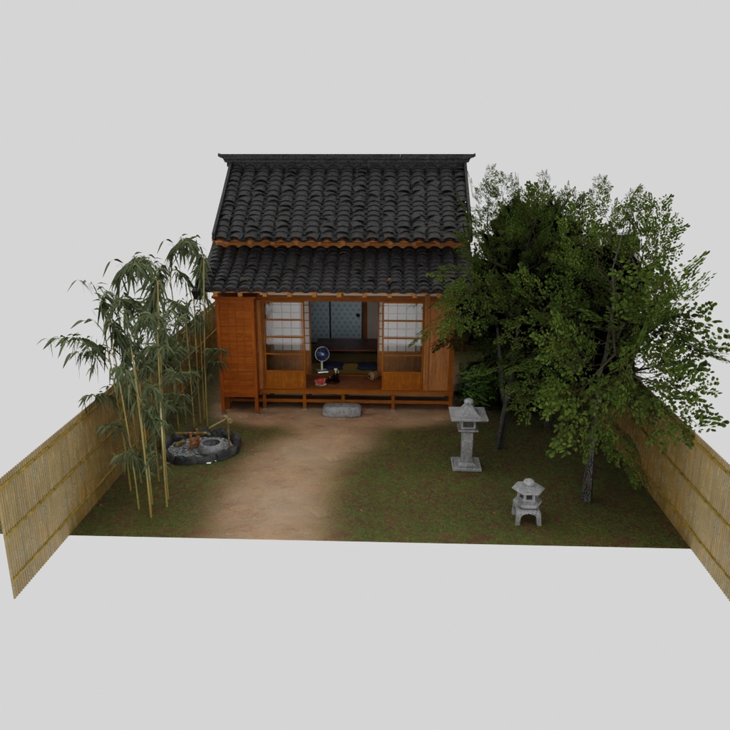 【Blender】田舎の縁側 Nostalgic Japanese Engawa