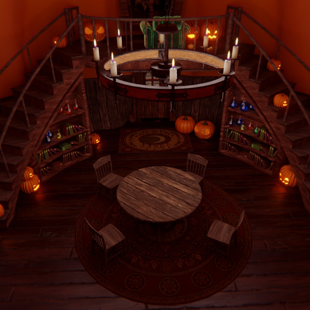 【Blender】ハロウィン・パンプキンハウス Halloween Pumpkin House