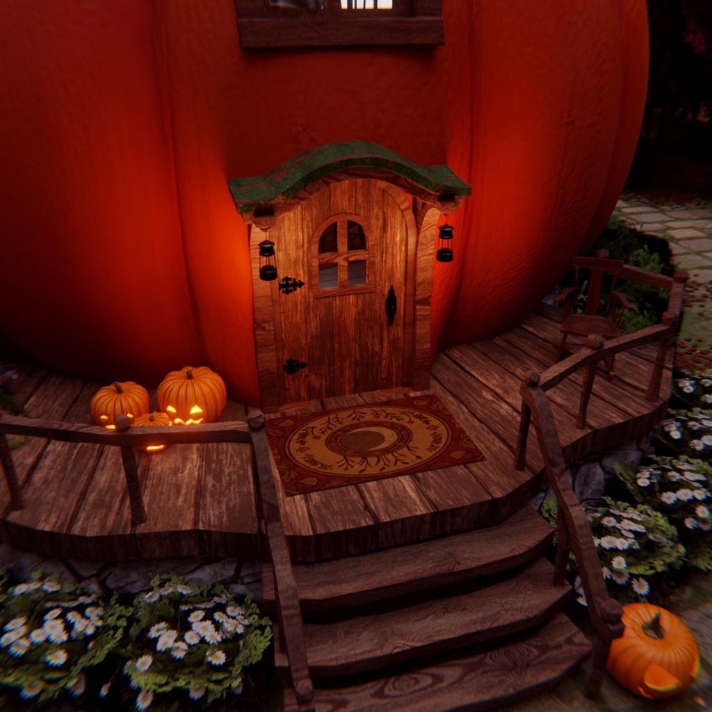 【Blender】ハロウィン・パンプキンハウス Halloween Pumpkin House