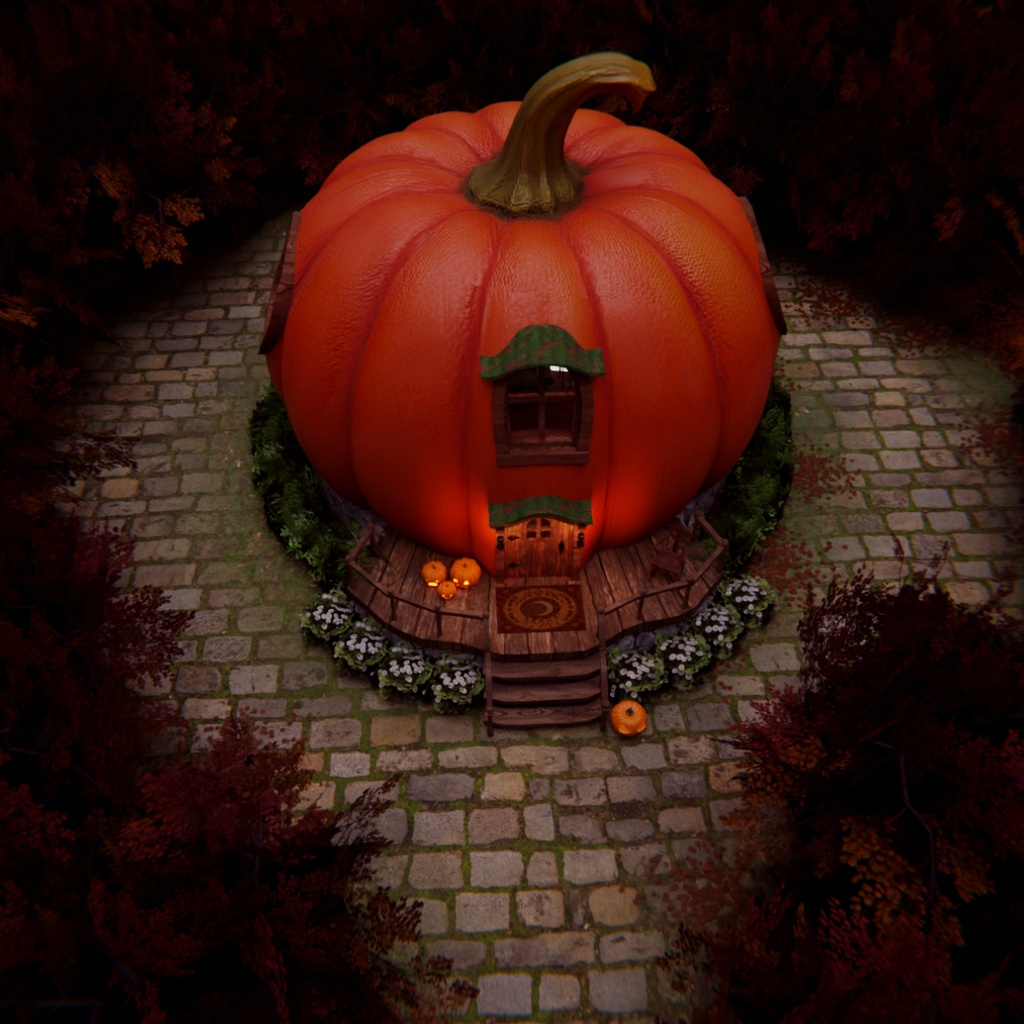 【Blender】ハロウィン・パンプキンハウス Halloween Pumpkin House