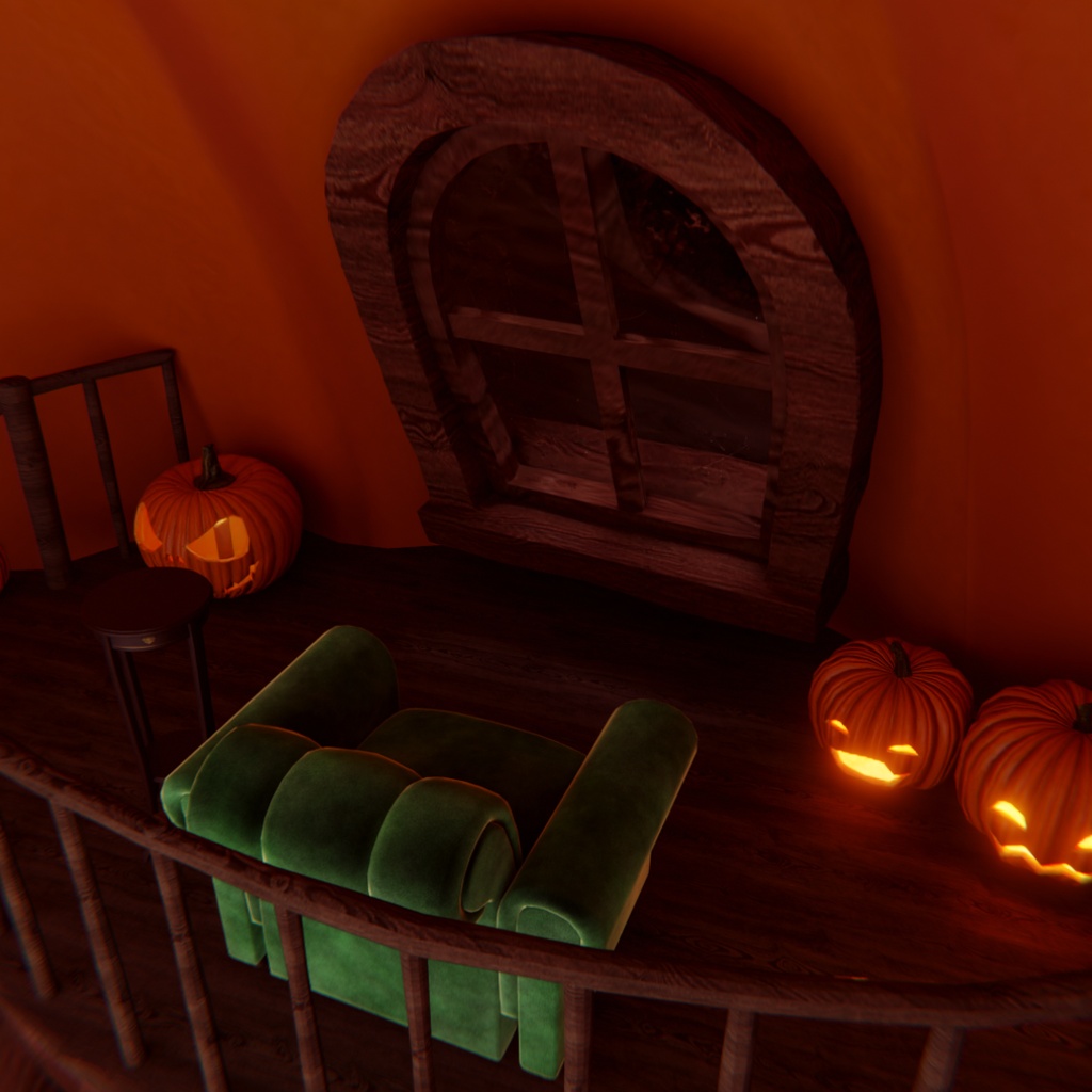 【Blender】ハロウィン・パンプキンハウス Halloween Pumpkin House