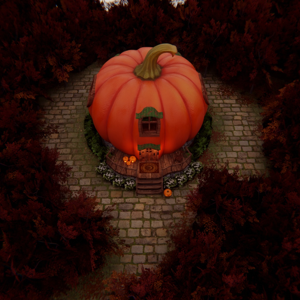 【Blender】ハロウィン・パンプキンハウス Halloween Pumpkin House