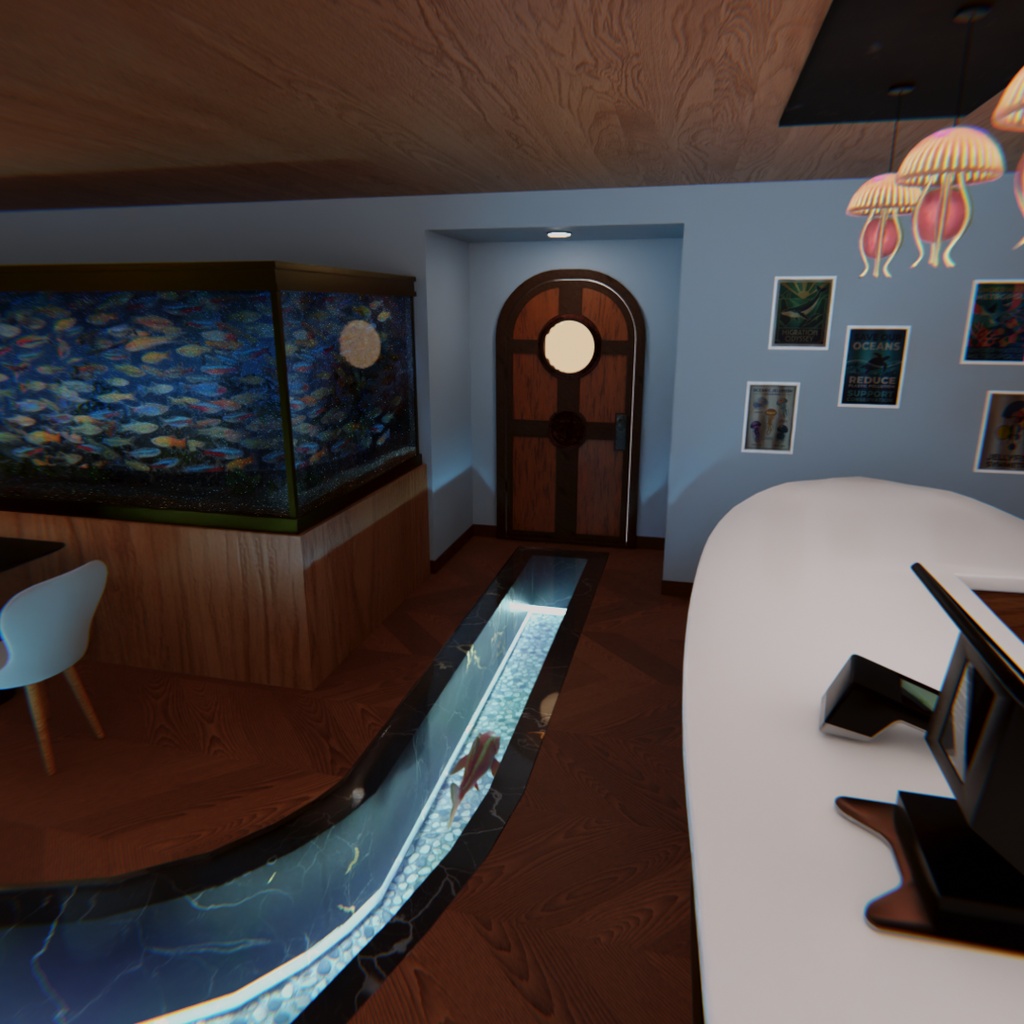 【Blender】幻想水族館カフェ Aquarium Café