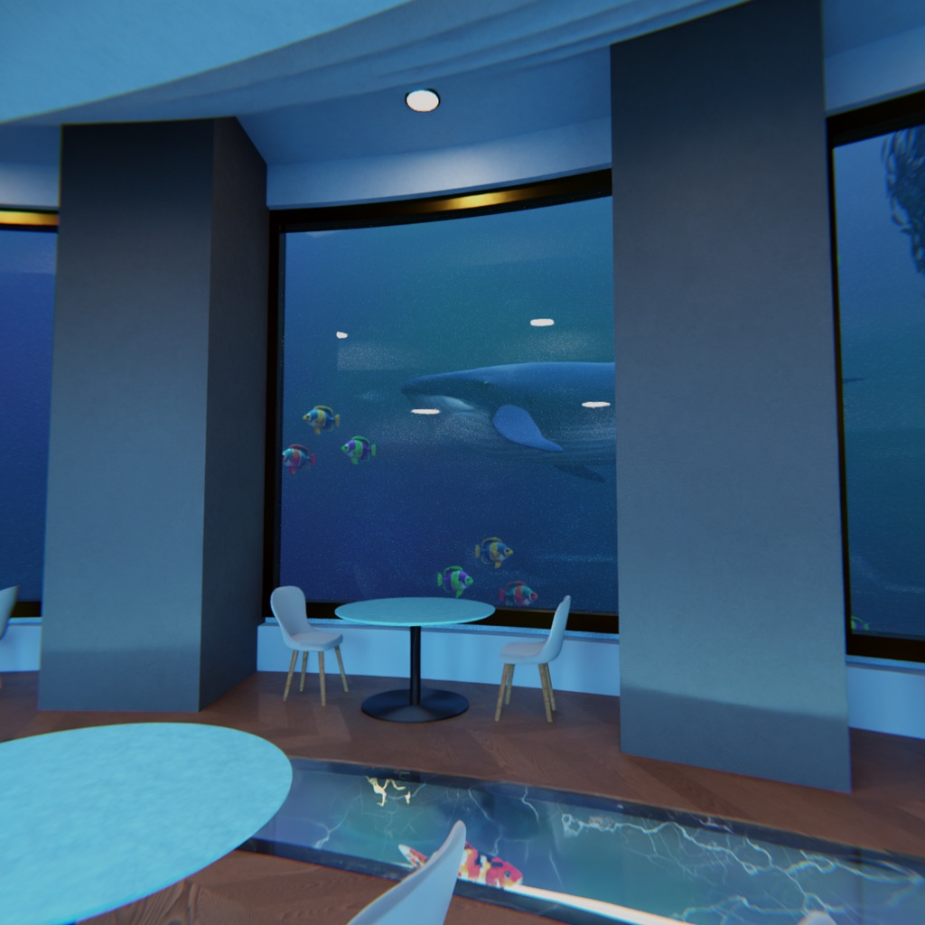 【Blender】幻想水族館カフェ Aquarium Café