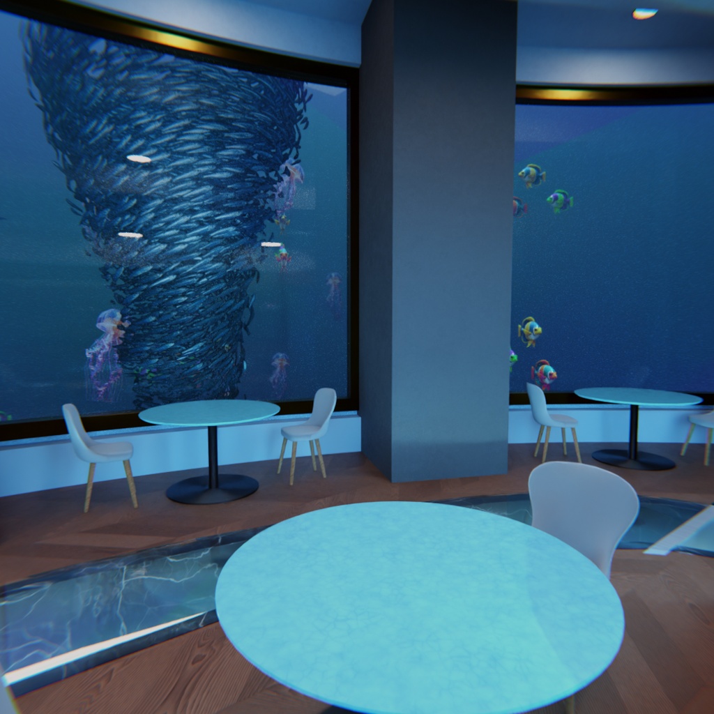 【Blender】幻想水族館カフェ Aquarium Café