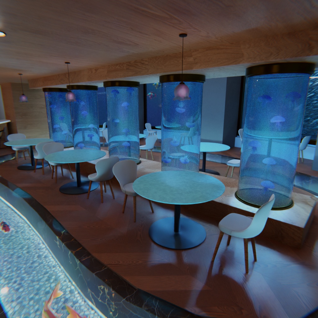 【Blender】幻想水族館カフェ Aquarium Café