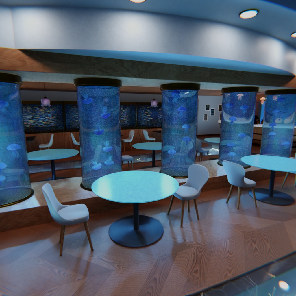 【Blender】幻想水族館カフェ Aquarium Café