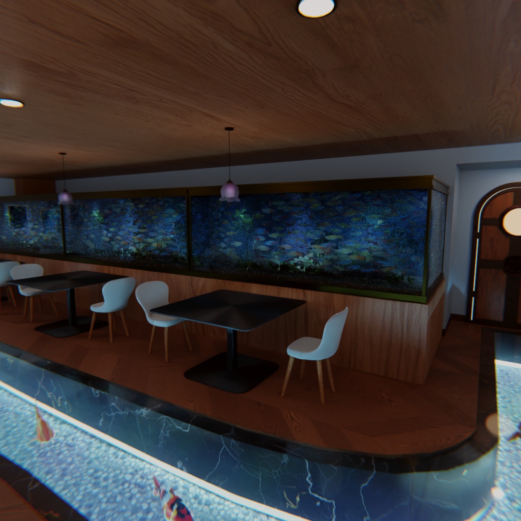 【Blender】幻想水族館カフェ Aquarium Café
