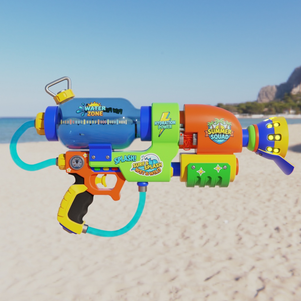 【Blender】SUMMER WATER GUNS 夏の水鉄砲 3Dモデル2種