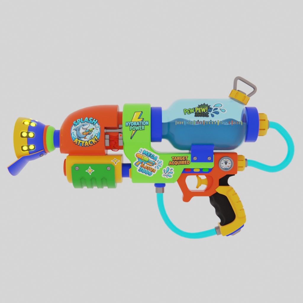 【Blender】SUMMER WATER GUNS 夏の水鉄砲 3Dモデル2種