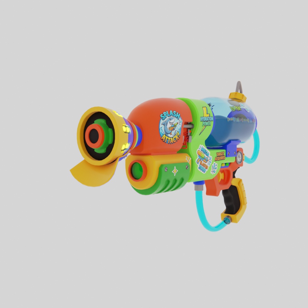 【Blender】SUMMER WATER GUNS 夏の水鉄砲 3Dモデル2種