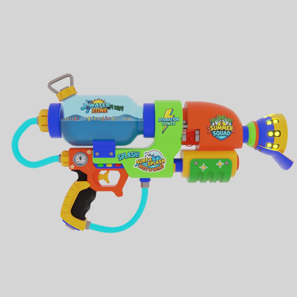 【Blender】SUMMER WATER GUNS 夏の水鉄砲 3Dモデル2種