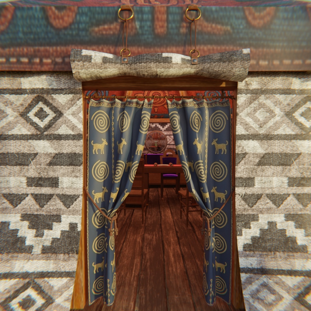 【Blender】遊牧民のファンタジーテント Fantasy Nomad Tent