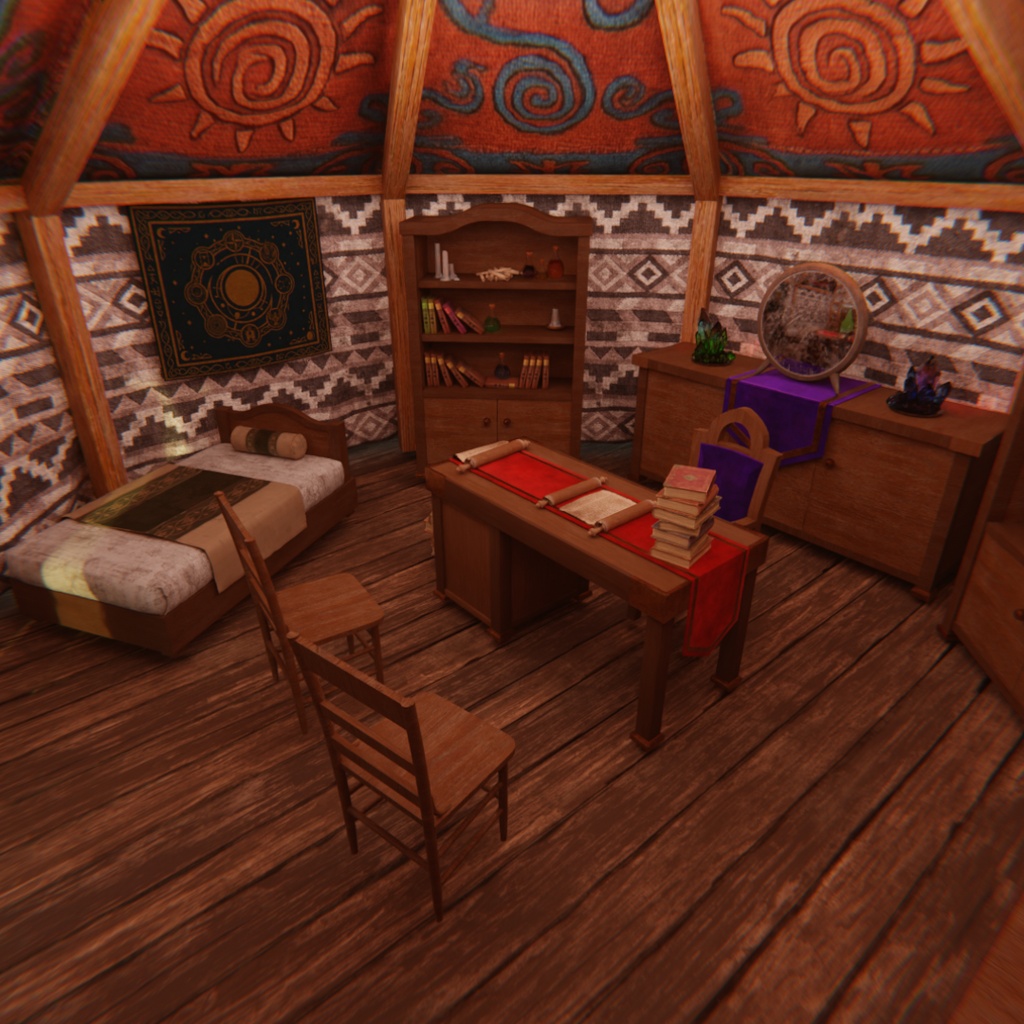 【Blender】遊牧民のファンタジーテント Fantasy Nomad Tent