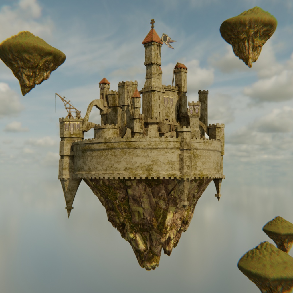 【Blender】浮遊城塞 SKY FORTRESS
