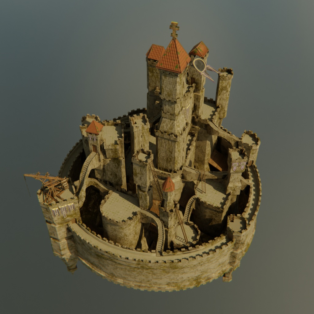 【Blender】浮遊城塞 SKY FORTRESS