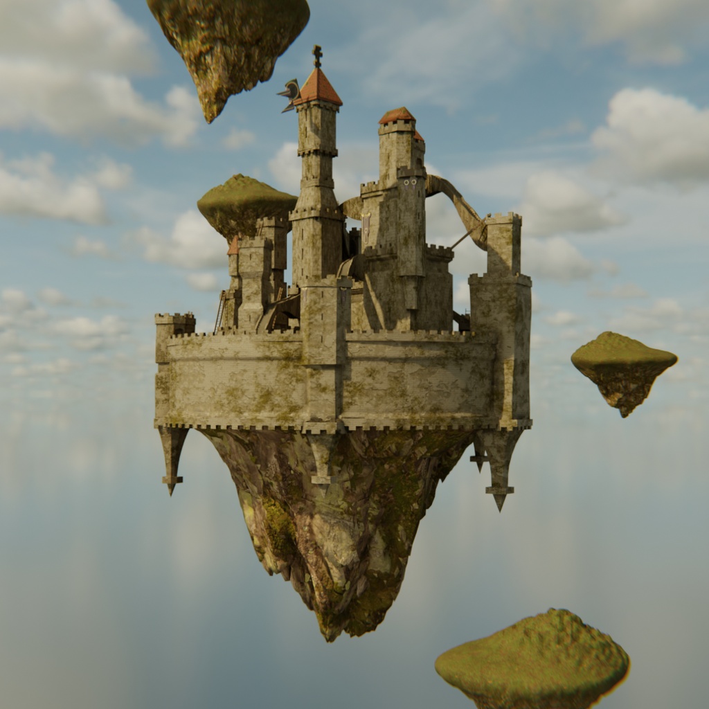 【Blender】浮遊城塞 SKY FORTRESS