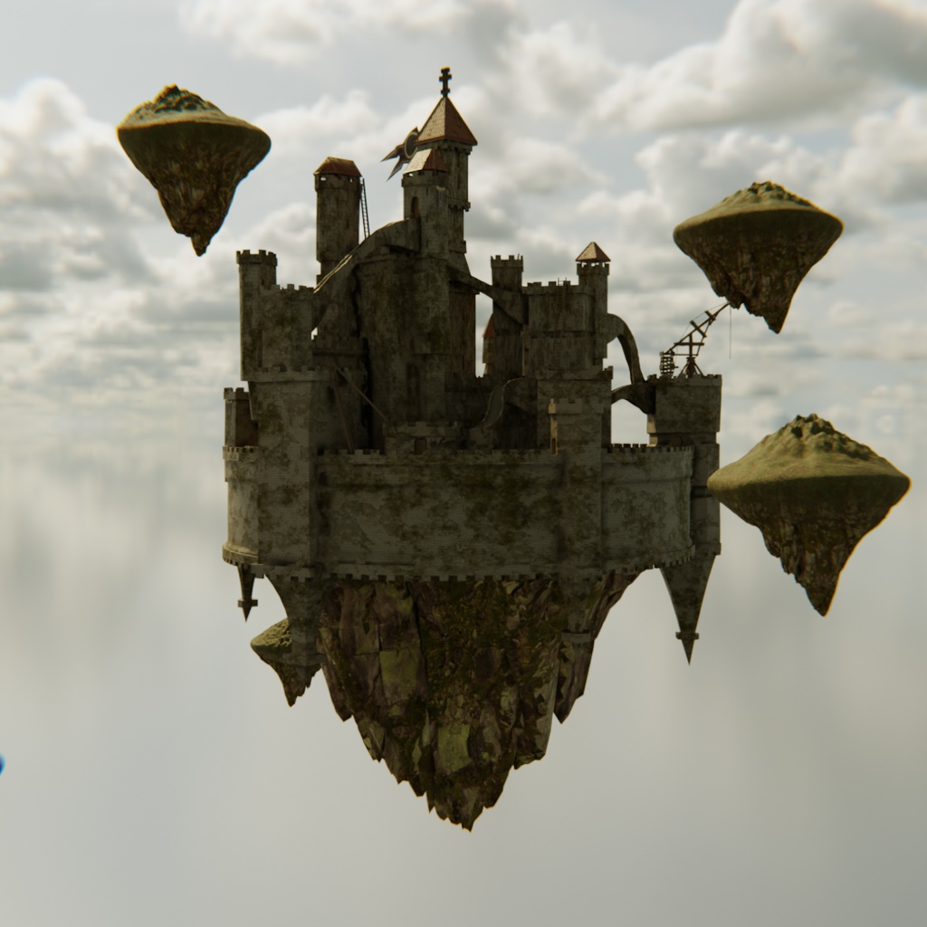 【Blender】浮遊城塞 SKY FORTRESS