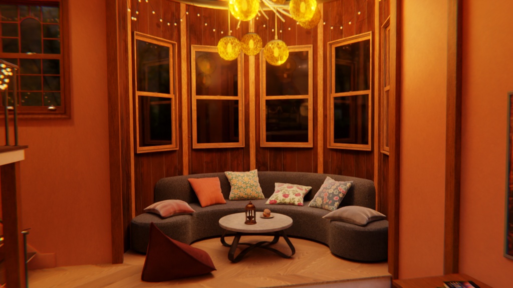 【Blender】秋灯るロフトルーム Autumn Cozy Loft