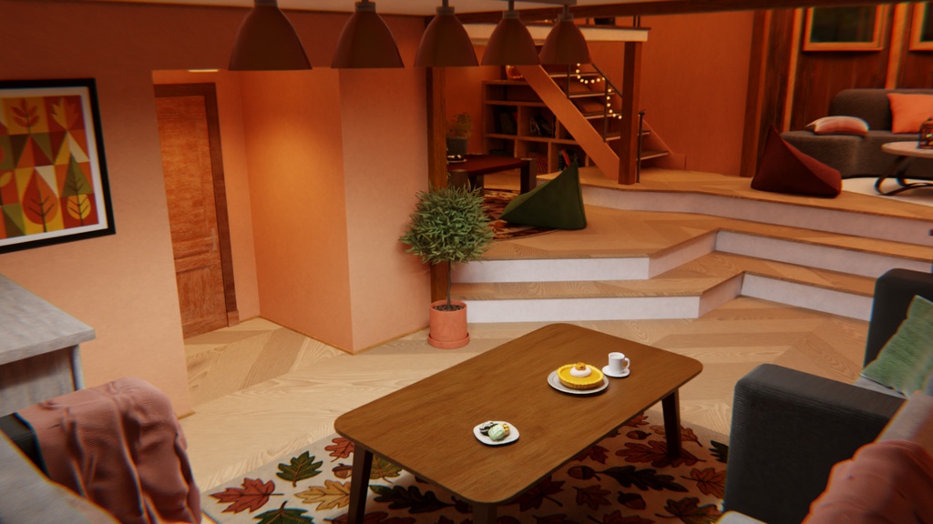【Blender】秋灯るロフトルーム Autumn Cozy Loft