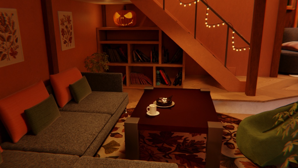 【Blender】秋灯るロフトルーム Autumn Cozy Loft