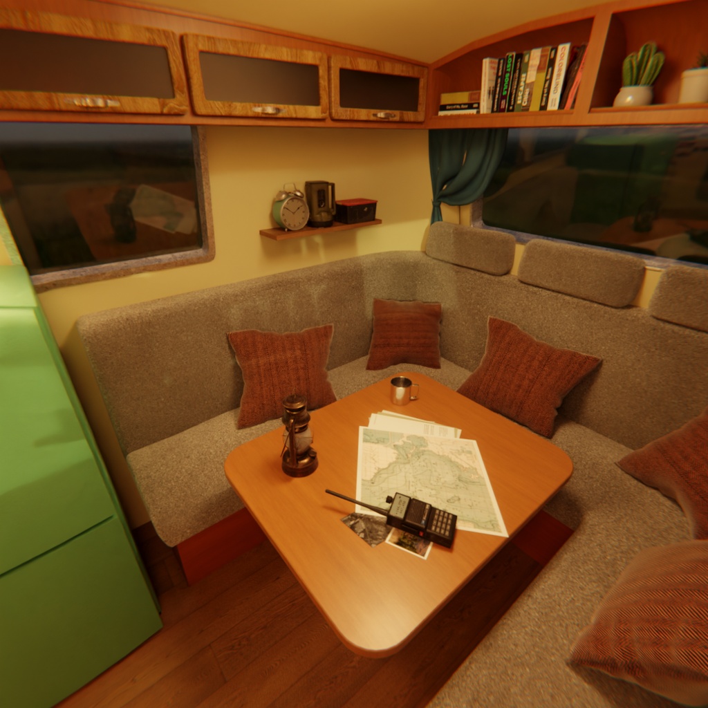 【Blender】レトロキャンピングカー Retro Camper Van
