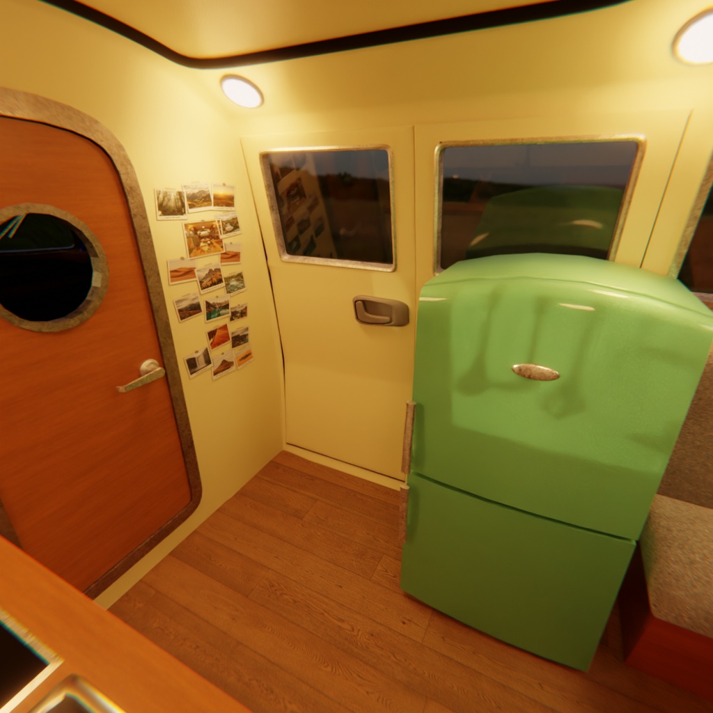【Blender】レトロキャンピングカー Retro Camper Van
