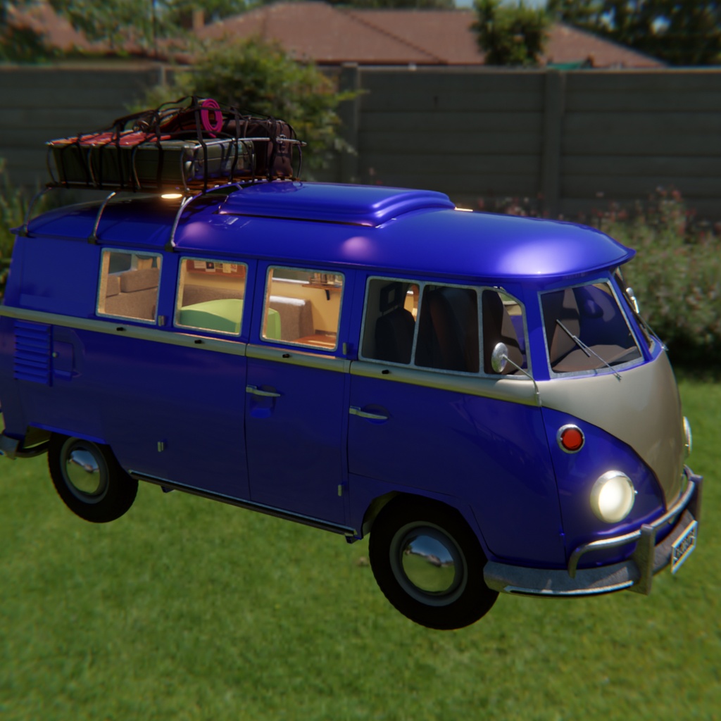 【Blender】レトロキャンピングカー Retro Camper Van