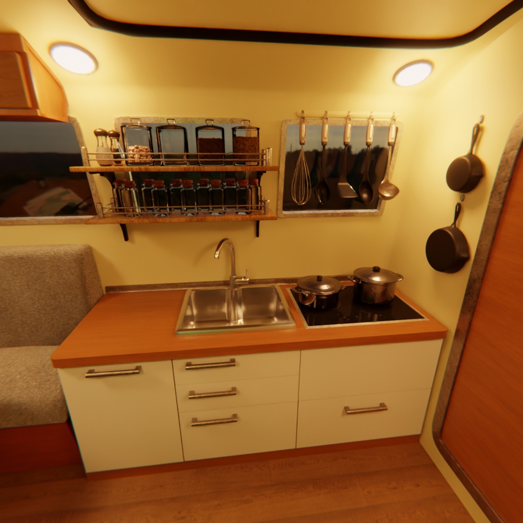 【Blender】レトロキャンピングカー Retro Camper Van