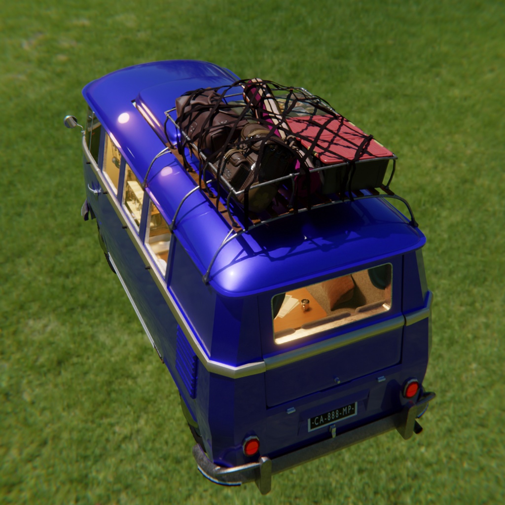 【Blender】レトロキャンピングカー Retro Camper Van