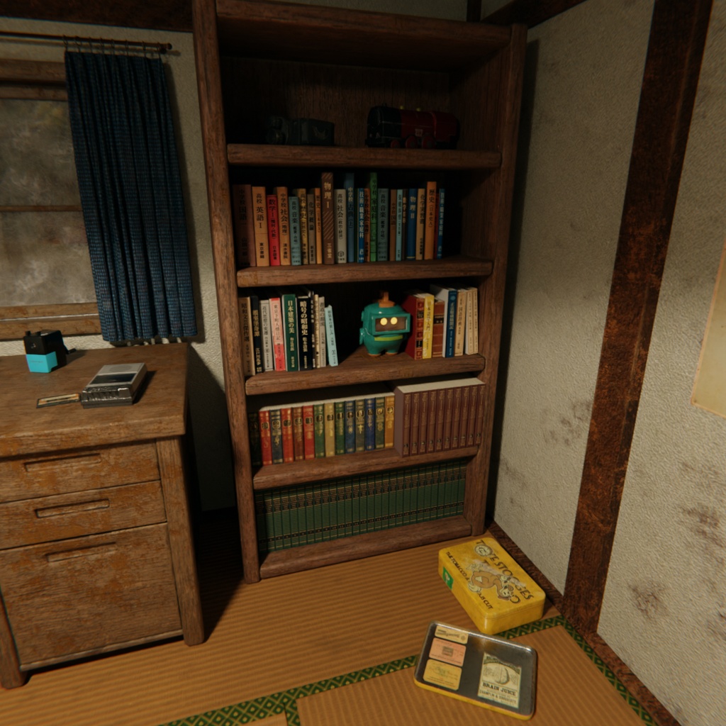 【Blender】昭和レトロな学生の部屋|懐かしい畳の下宿部屋 3Dモデル