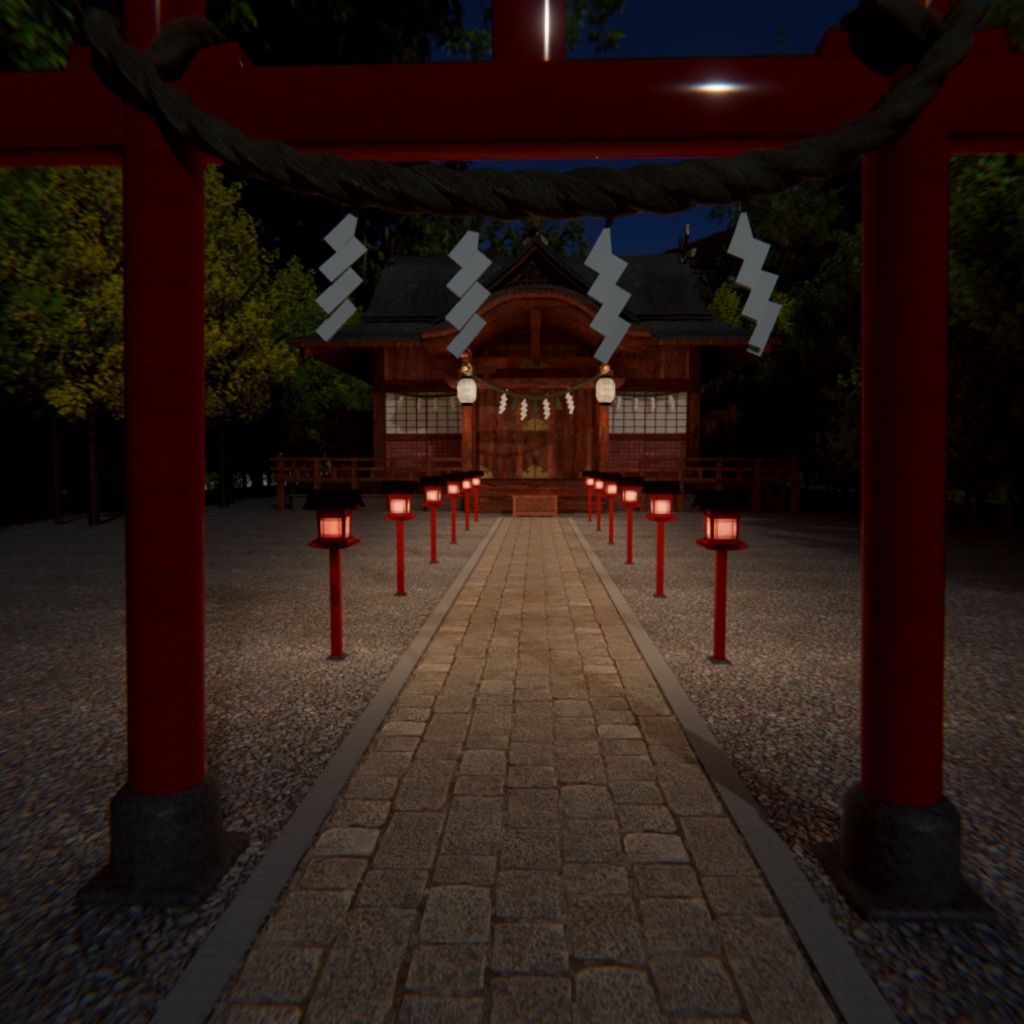 【Blender】和風神社
