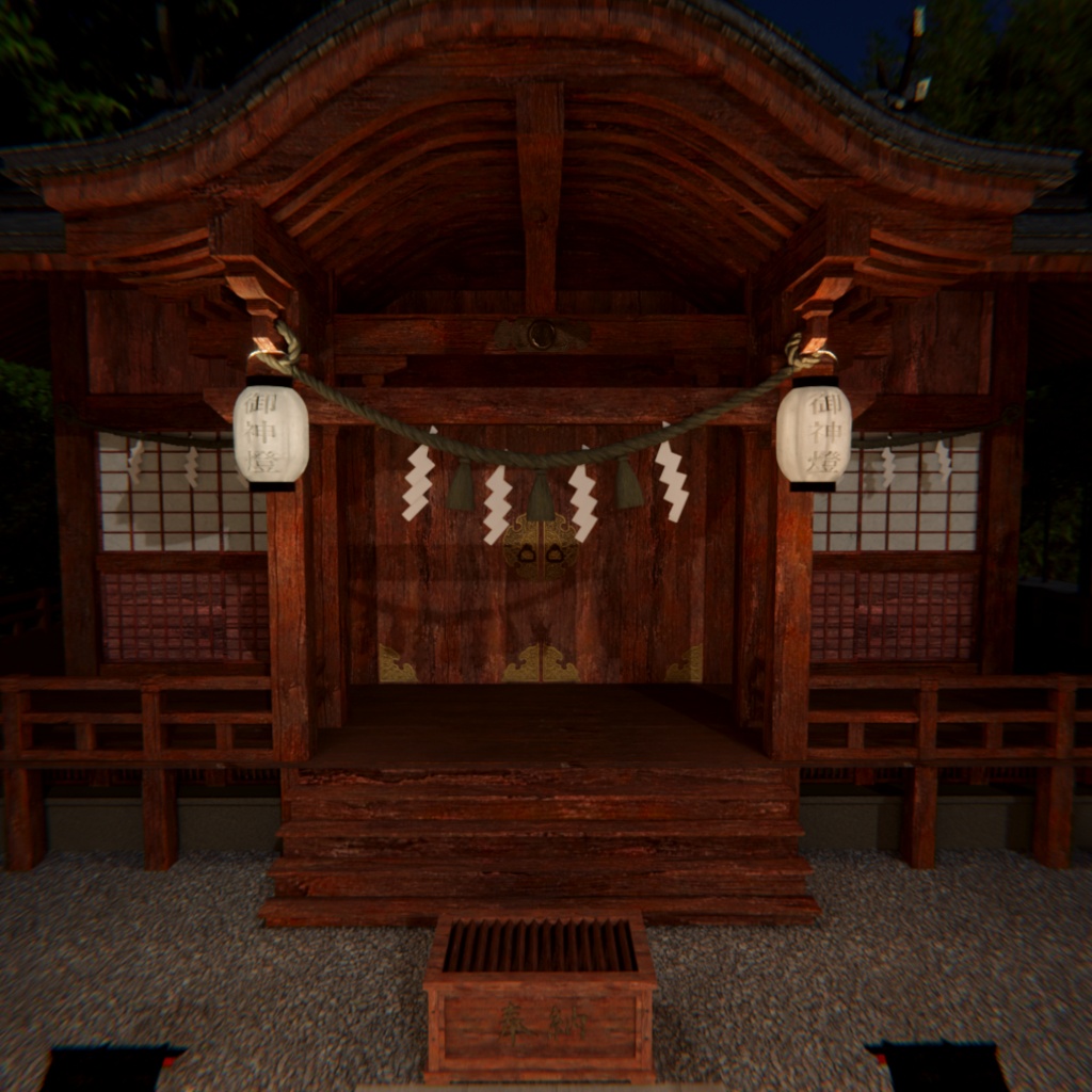 【Blender】和風神社