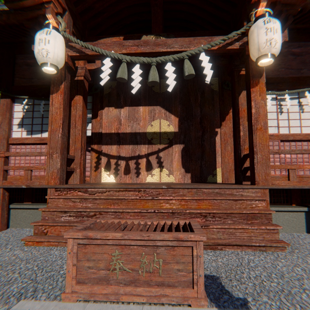 【Blender】和風神社