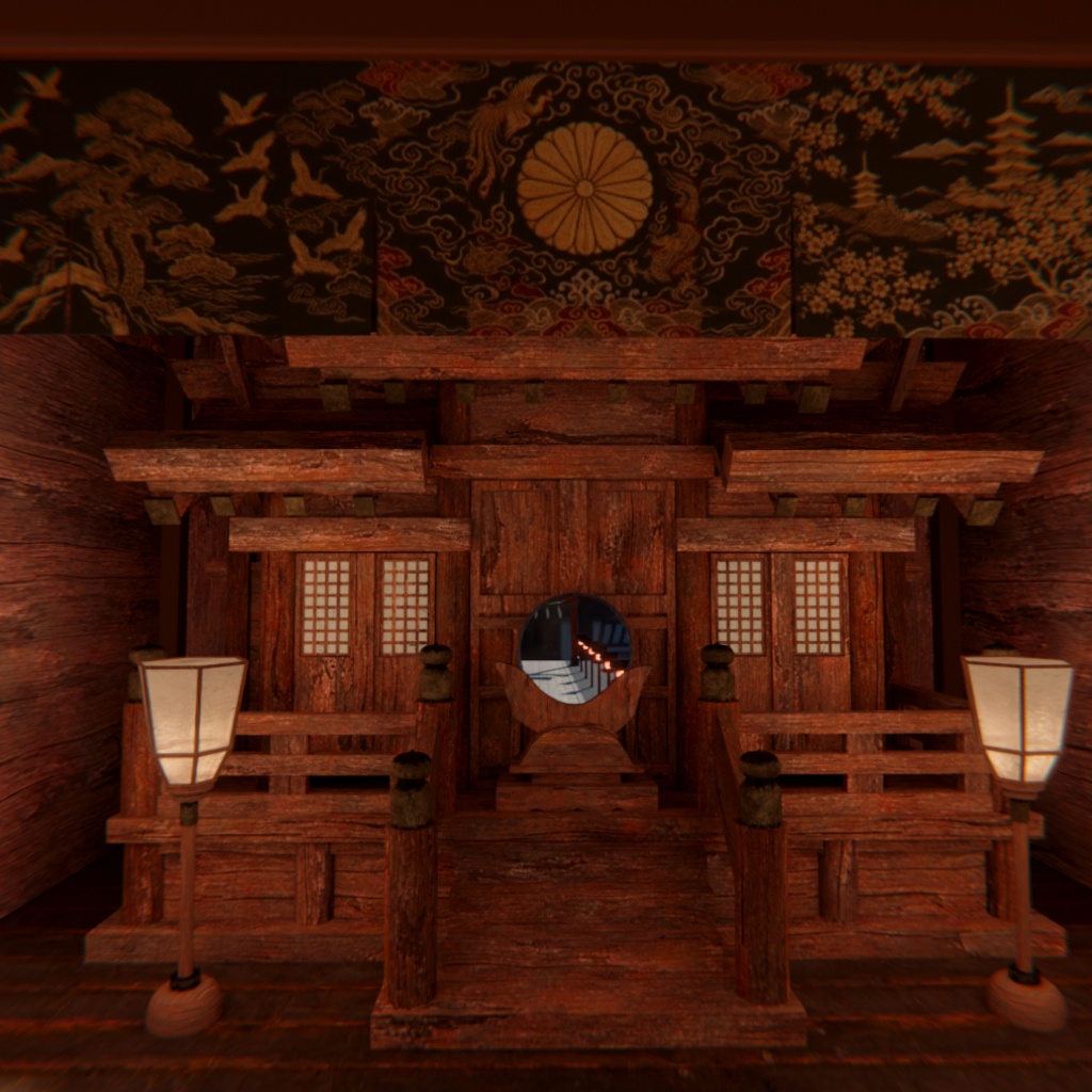 【Blender】和風神社
