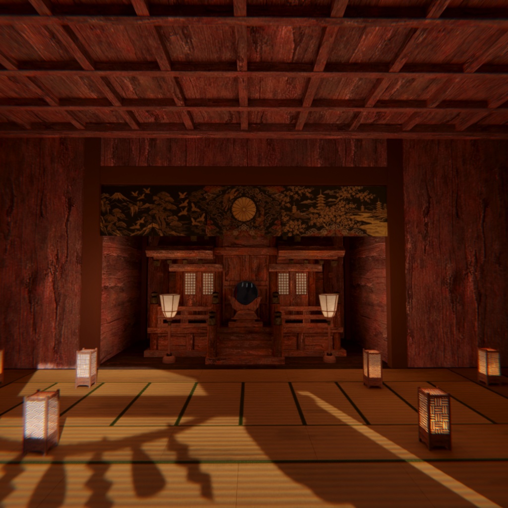 【Blender】和風神社