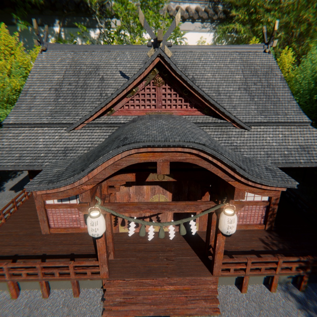 【Blender】和風神社
