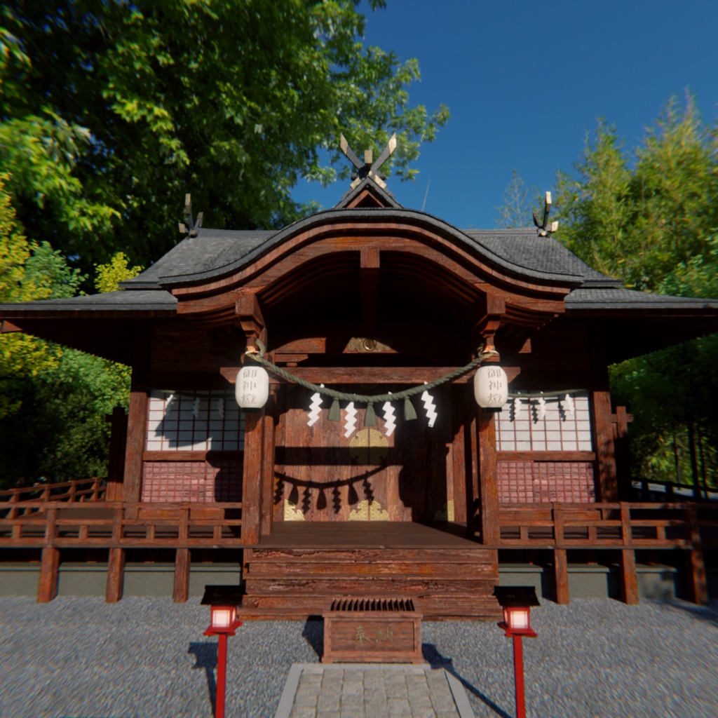 【Blender】和風神社