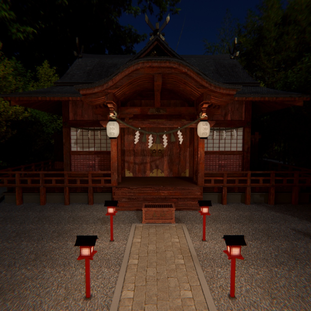 【Blender】和風神社