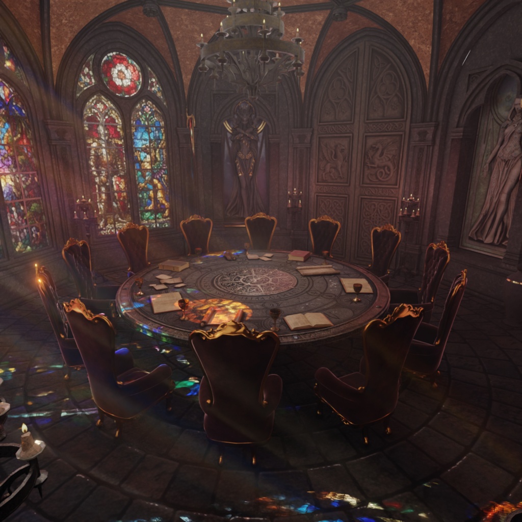 【Blender】 円卓の会議室『円卓の騎士の聖堂 - Round Table Hall -』