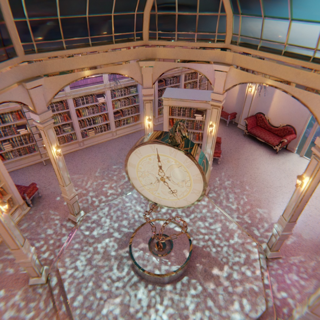 【Blender】 深海に眠る幻想図書館 - The Lost Library of the Deep -