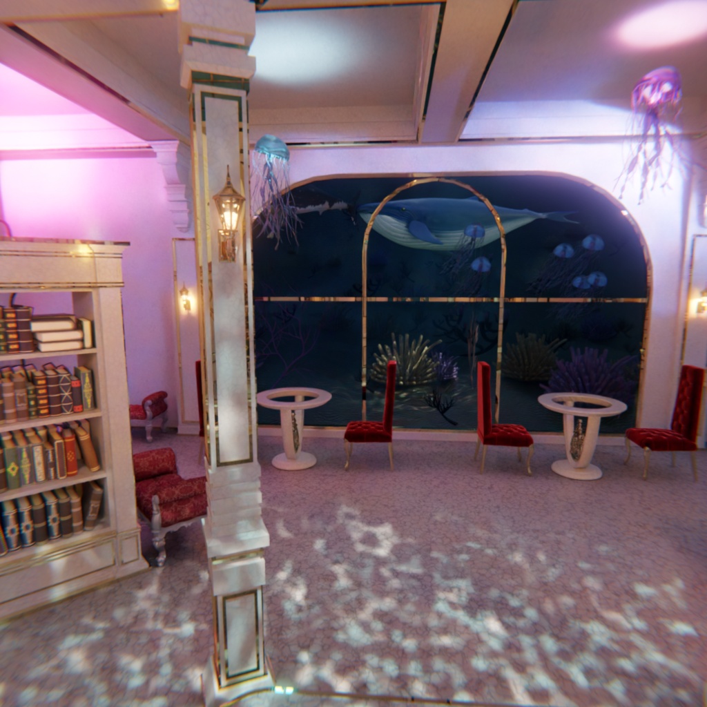【Blender】 深海に眠る幻想図書館 - The Lost Library of the Deep -