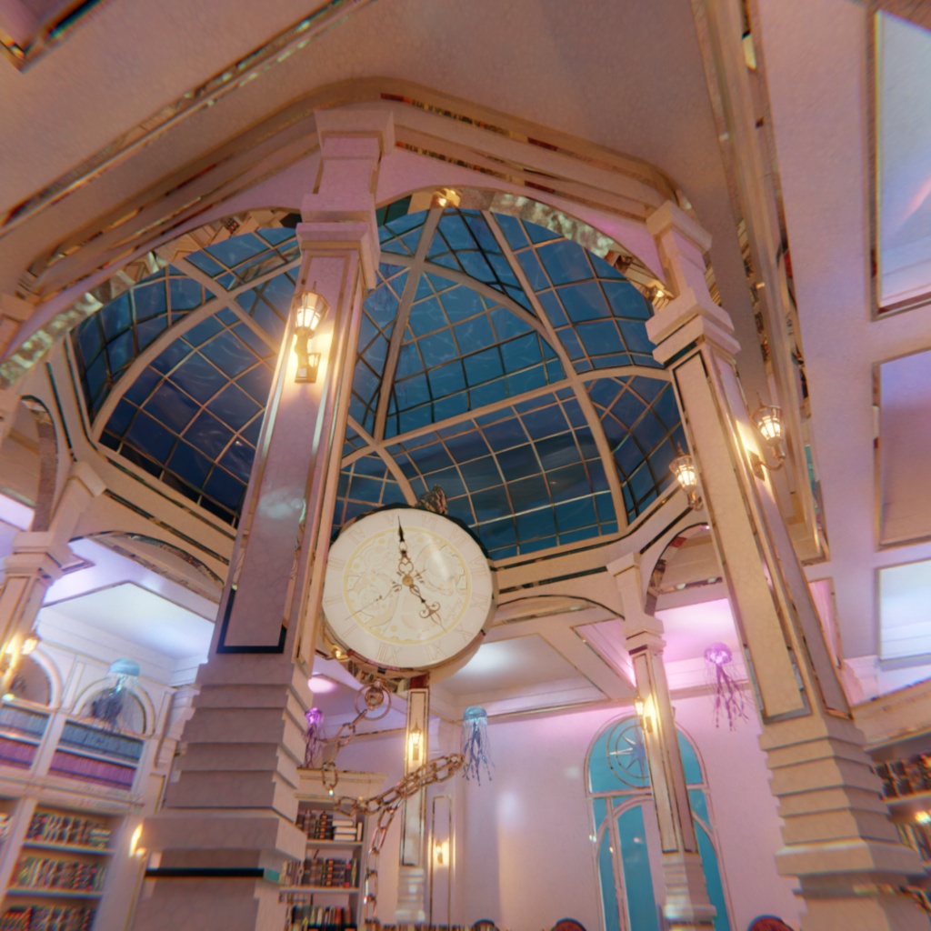 【Blender】 深海に眠る幻想図書館 - The Lost Library of the Deep -