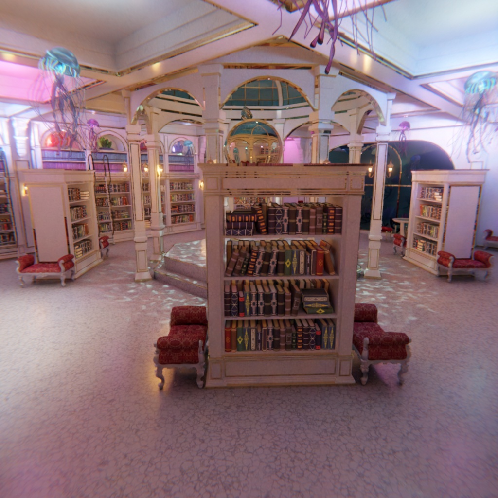 【Blender】 深海に眠る幻想図書館 - The Lost Library of the Deep -
