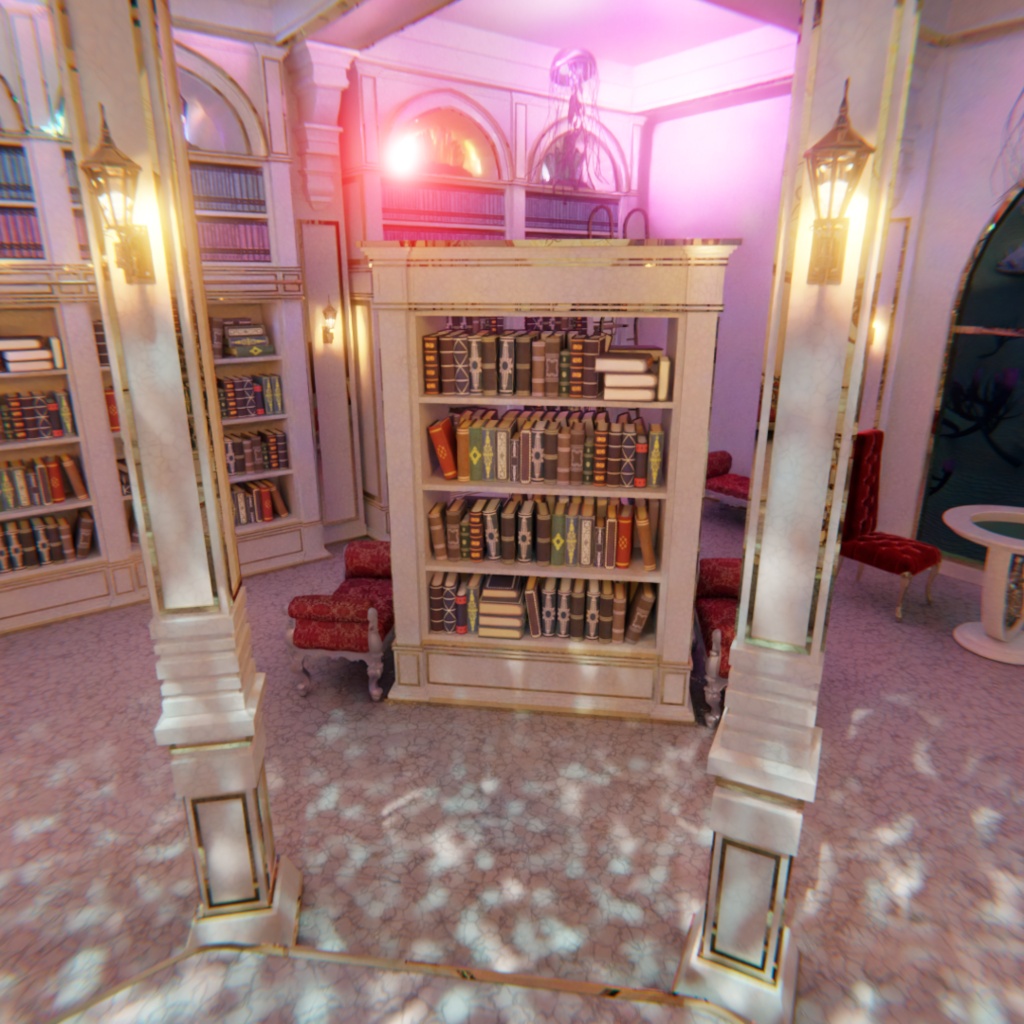 【Blender】 深海に眠る幻想図書館 - The Lost Library of the Deep -