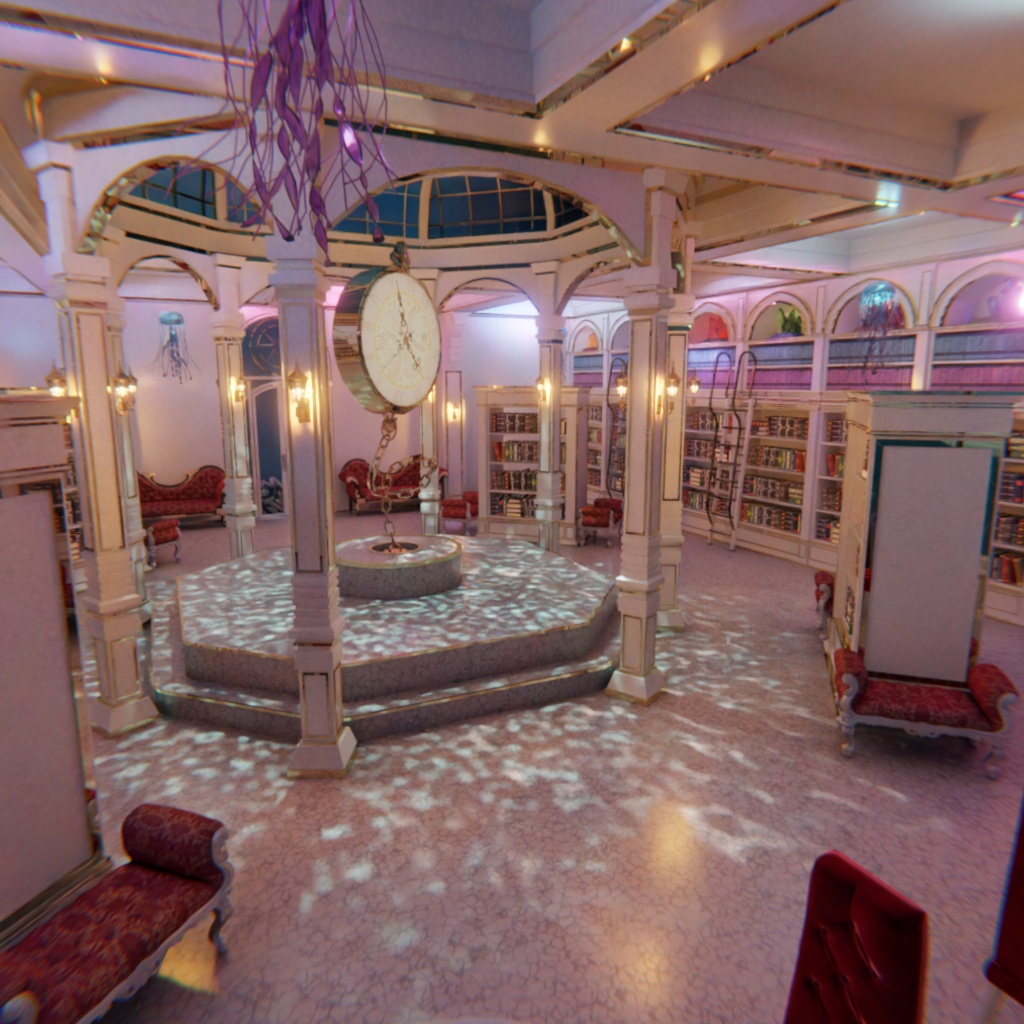 【Blender】 深海に眠る幻想図書館 - The Lost Library of the Deep -